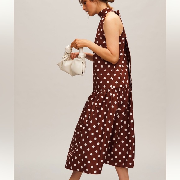 Anthropologie Maeve Halter Drop-Waist Midi Dress - Picture 4 of 5